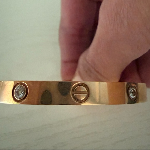 Rose Gold “Love” Bracelet with Crystals / SMALL / Never Worn! - Picture 3 of 4